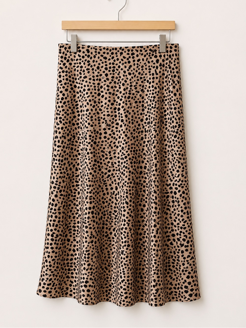 LOFT Leopard Print Satin Feel Flowy Midi Skirt Animal Print A-Line Slip Skirt XL - Picture 4 of 7